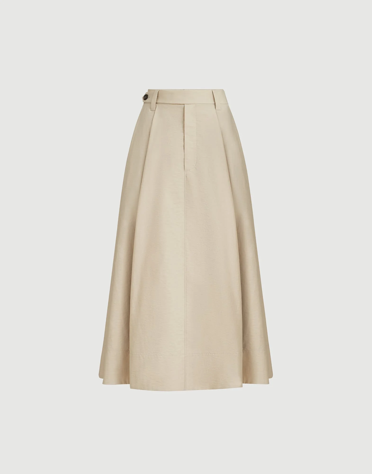 Techno cotton poplin sartorial skirt with monili - 1
