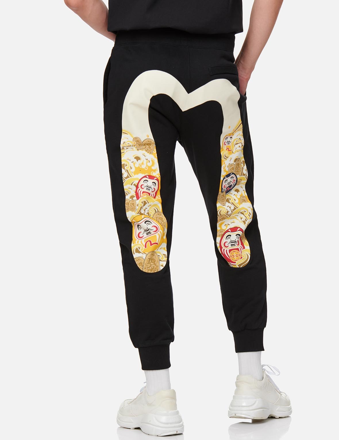 DARUMA AND COINS-PATTERNED DAICOCK PRINT SWEATPANTS - 3