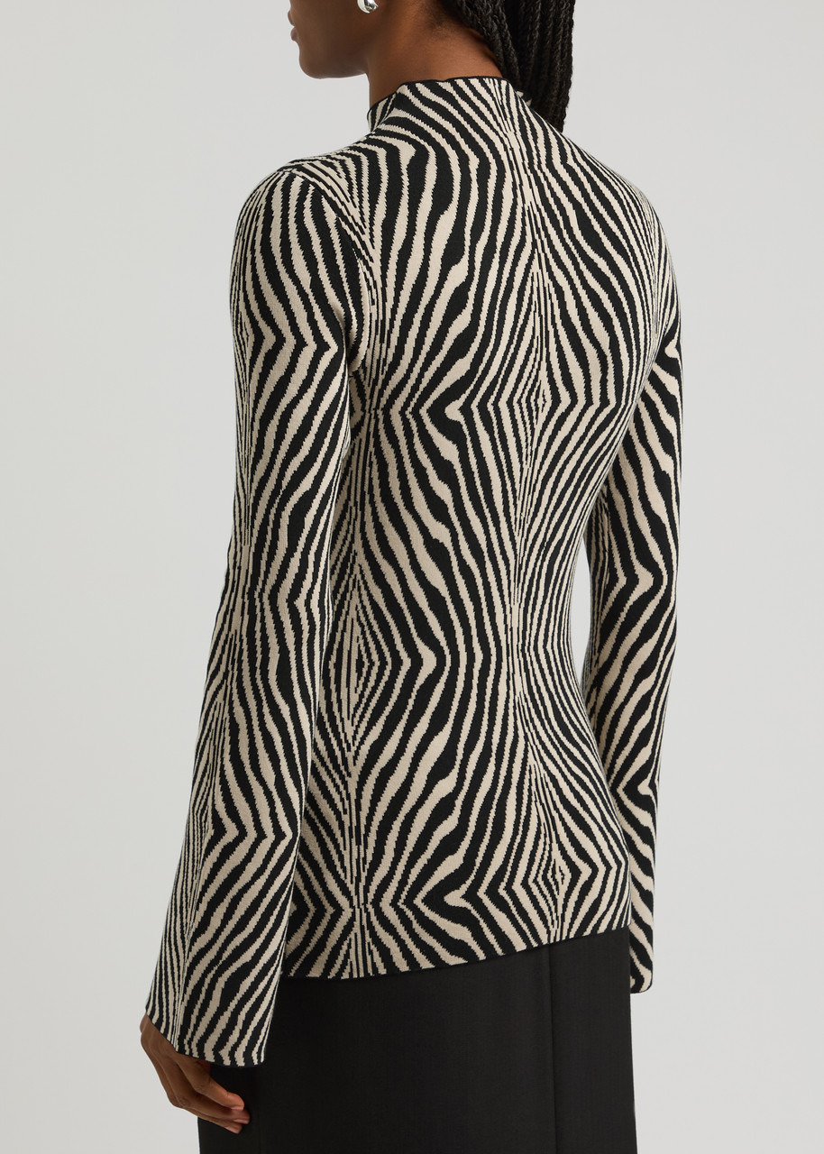 BY Malene Birger Bernie Zebra-intarsia Stretch-knit Jumper - 3