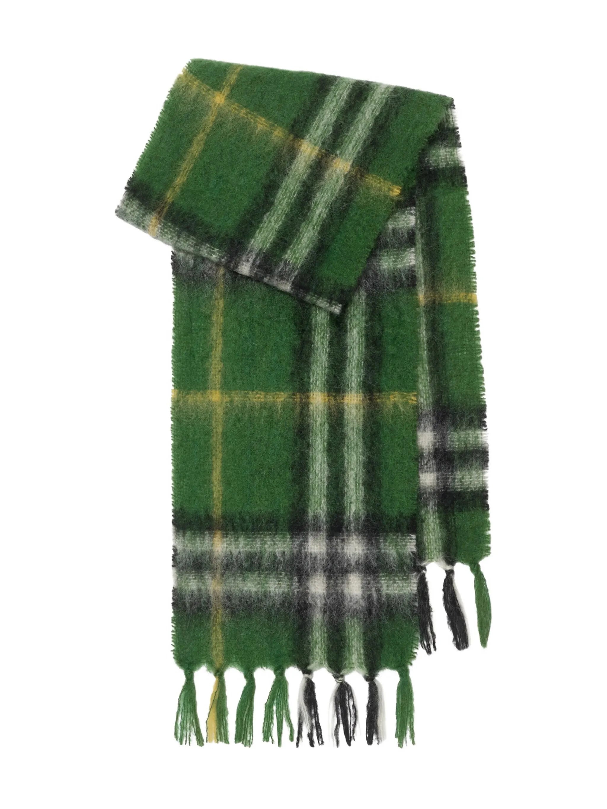 checked mohair scarf - 2