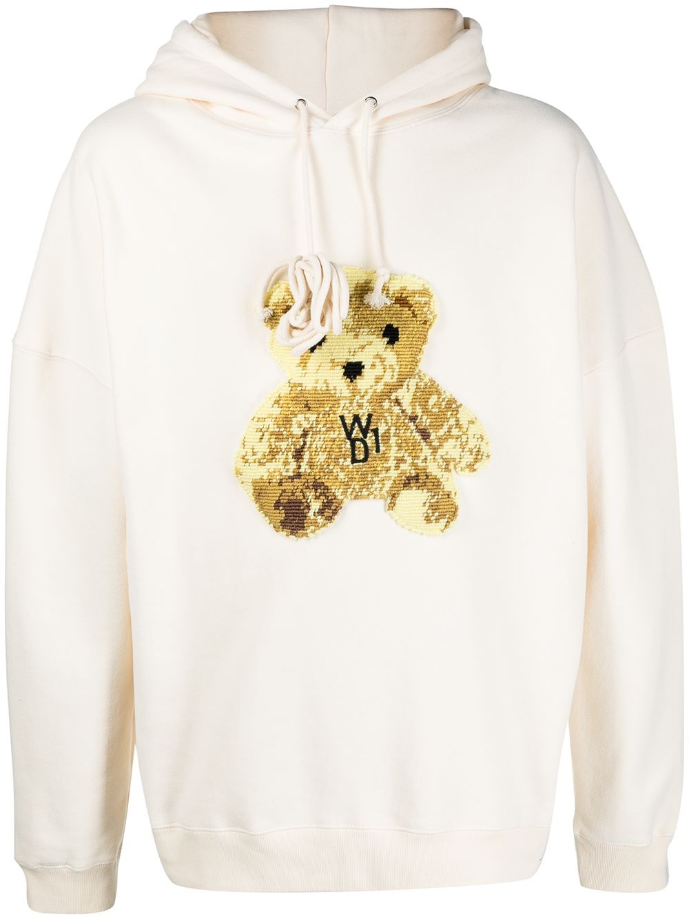 teddy bear patch hoodie - 1