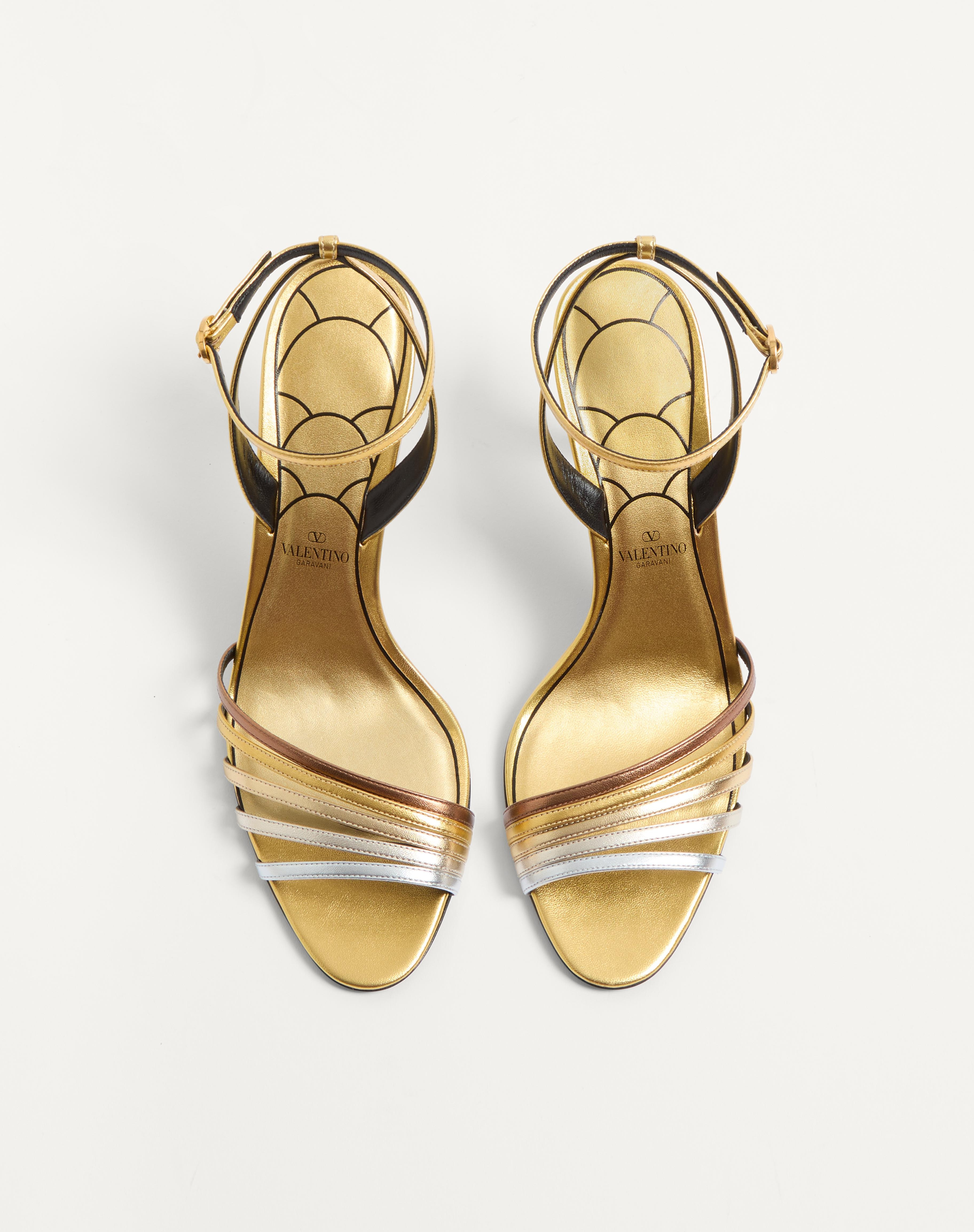 LADYCRUSH SANDAL IN LAMINATED NAPPA WITH CRYSTALS 85MM - 5
