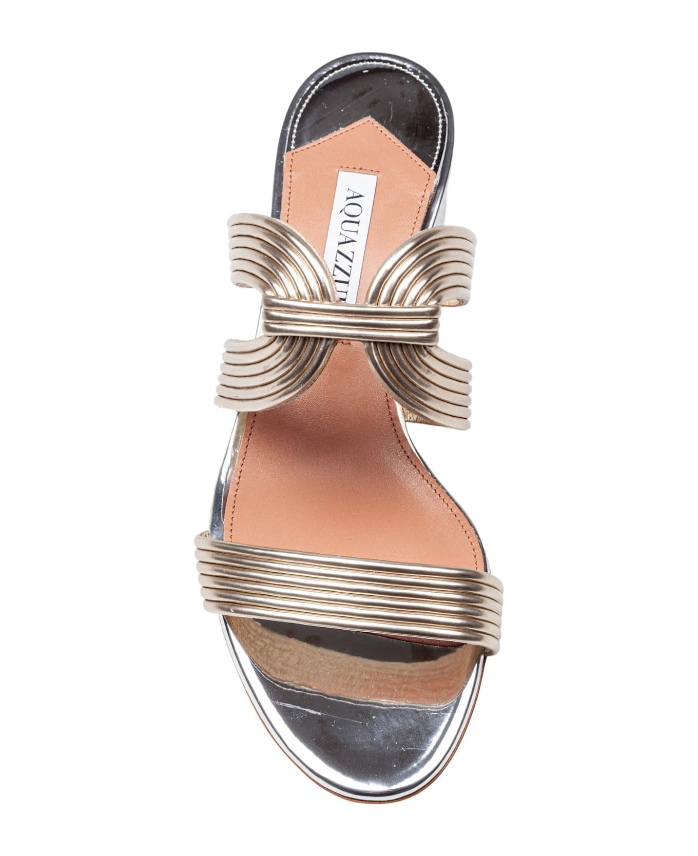 Mule Esencia 35 In Laminated Leather Color Light Gold/silver - 3