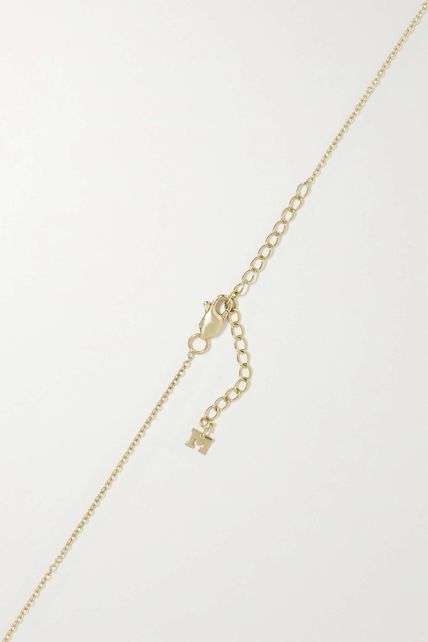 Initial 14-karat gold, quartz and diamond necklace - 4