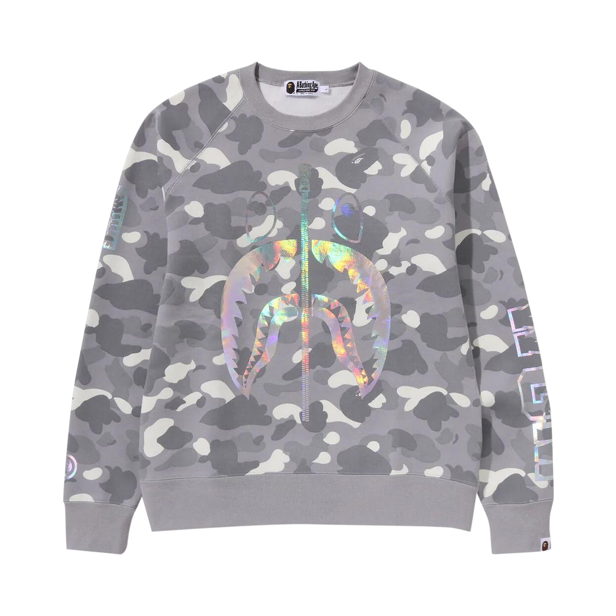 BAPE City Camo Shark Crewneck 'Grey' - 1