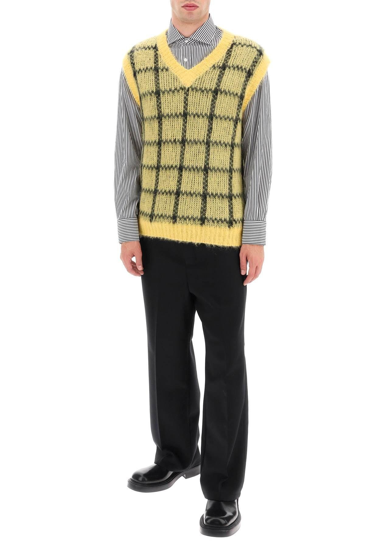 MARNI Brushed Striped Mohair-Blend Sweater Vest for Men