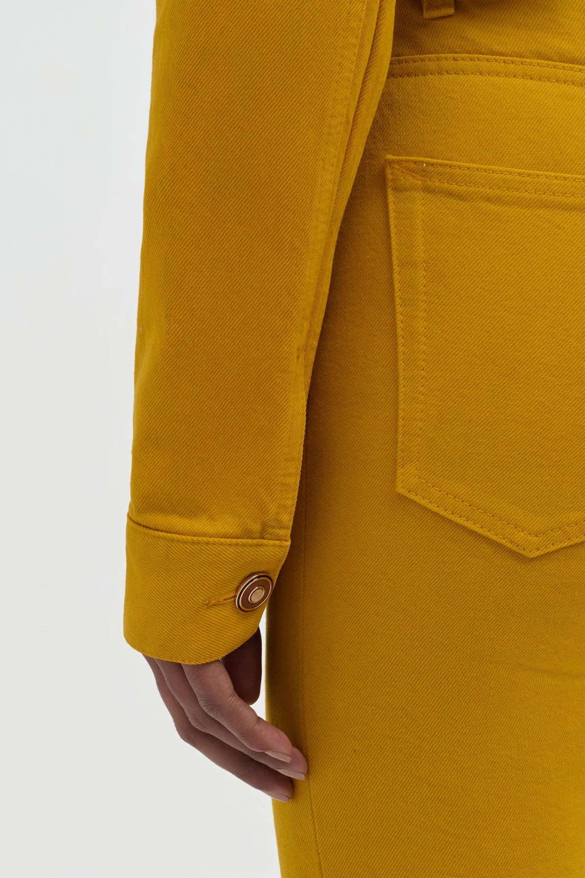 Bronte Jacket in Golden Birch Recycled Cotton Denim - 8