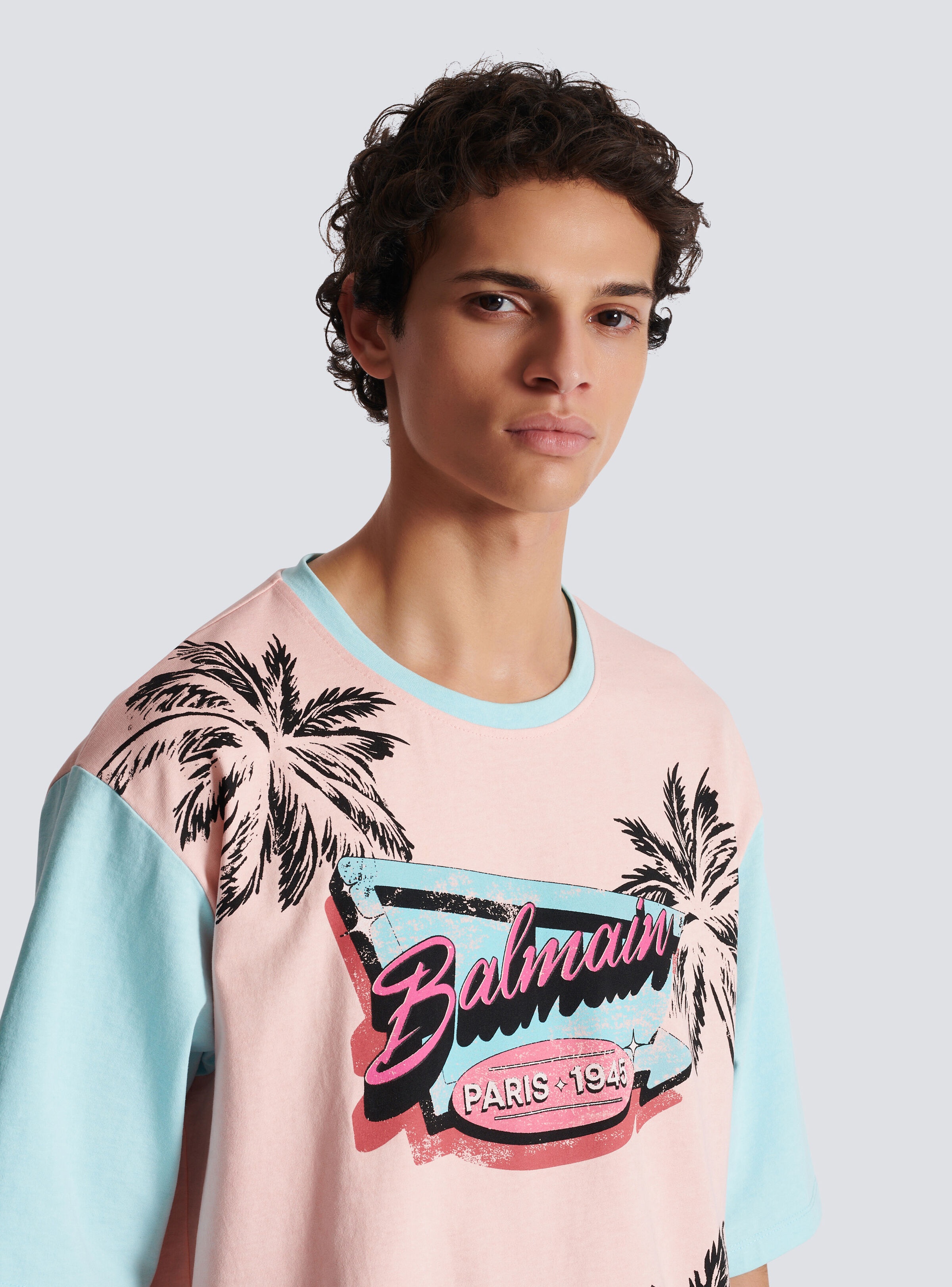 Loose Balmain Miami printed T-shirt - 7