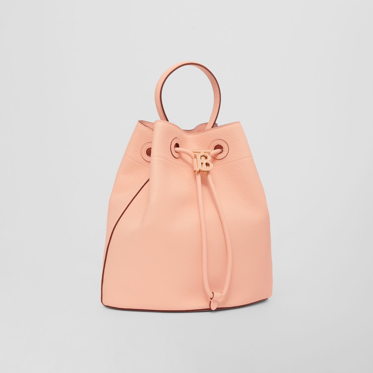 Small Grainy Leather TB Bucket Bag - 7