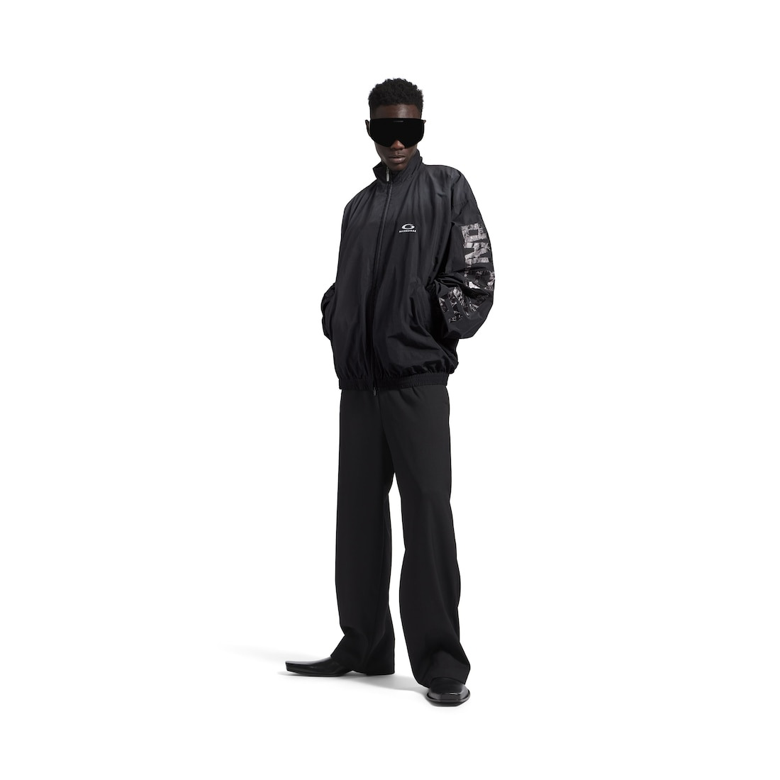Men's Tracksuit Jacket Medium Fit in Black - 2