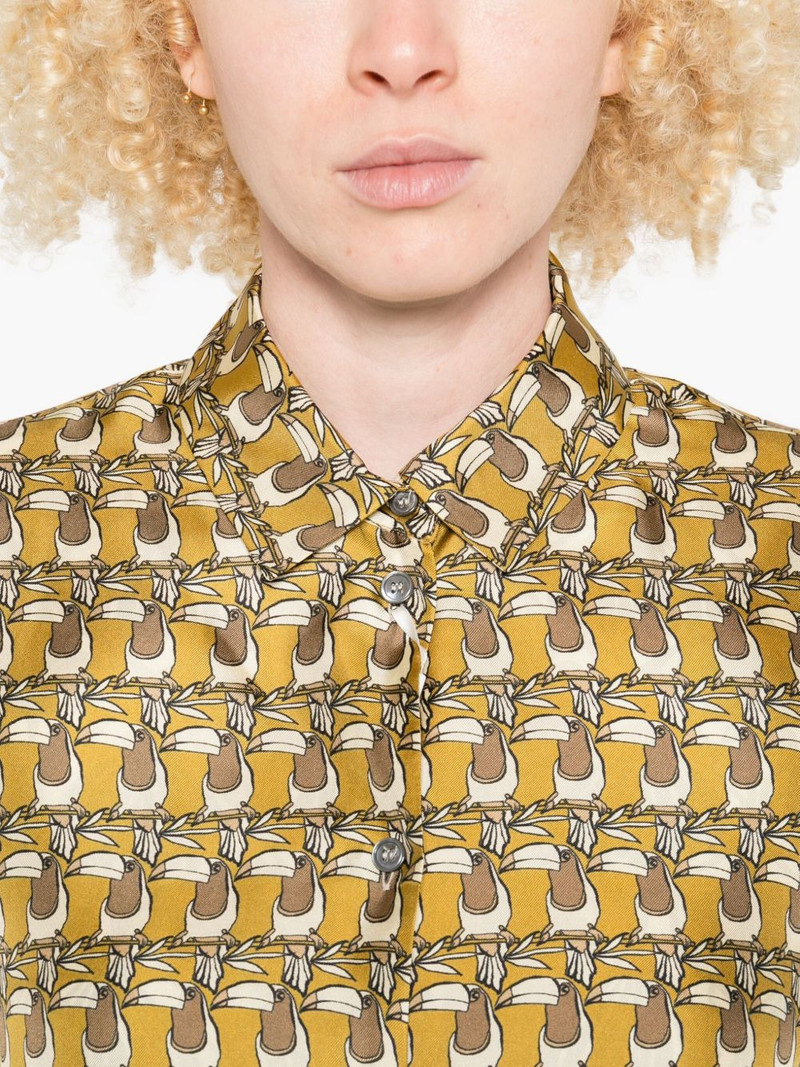 printed button-down silk shirt 5