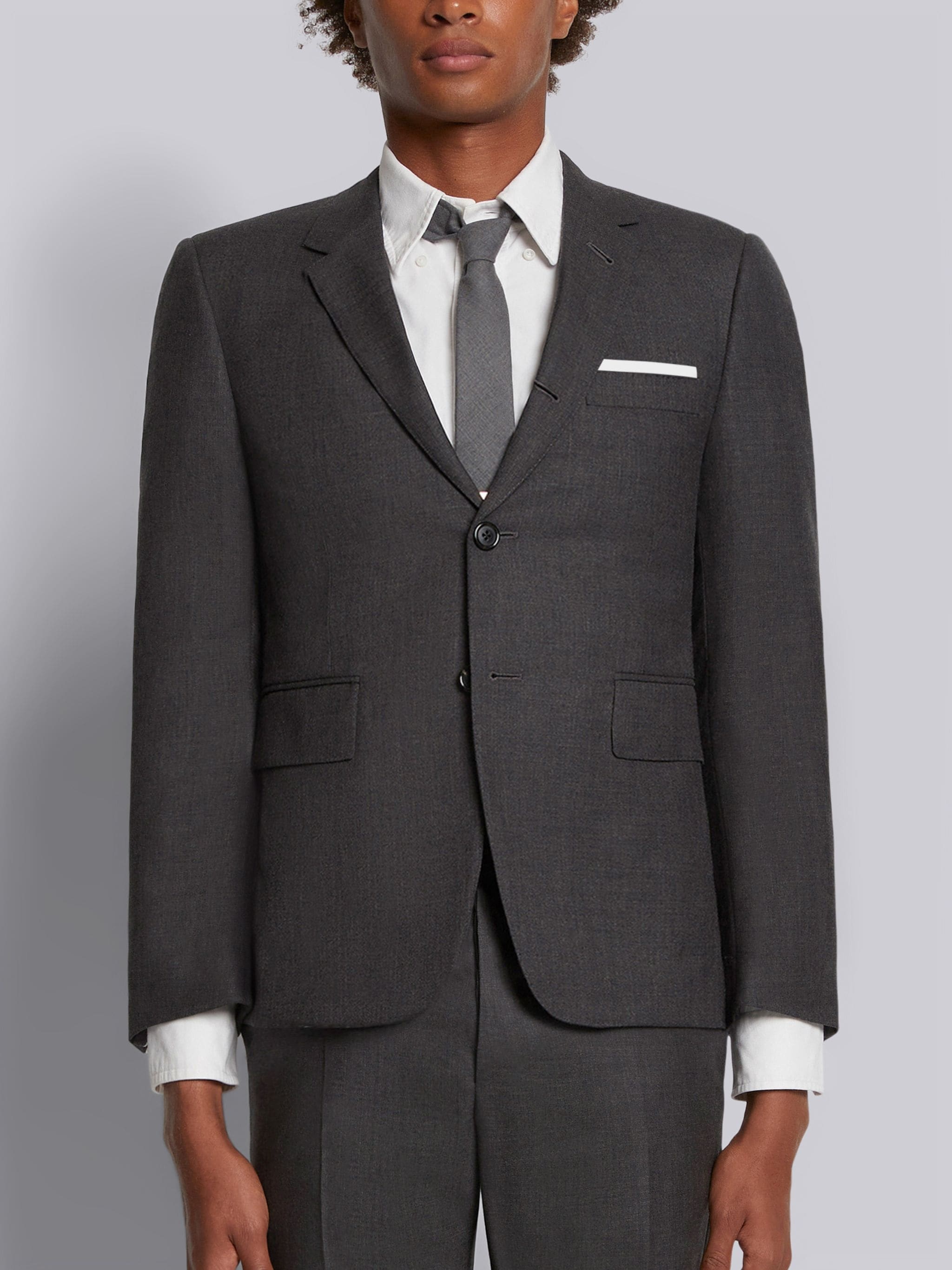 Dark Grey Super 120s Twill Classic Sport Coat - 1