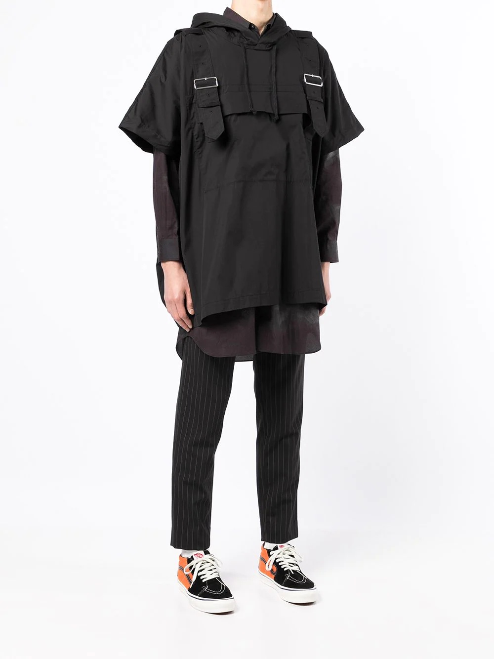 pullover short-sleeve hooded coat - 3