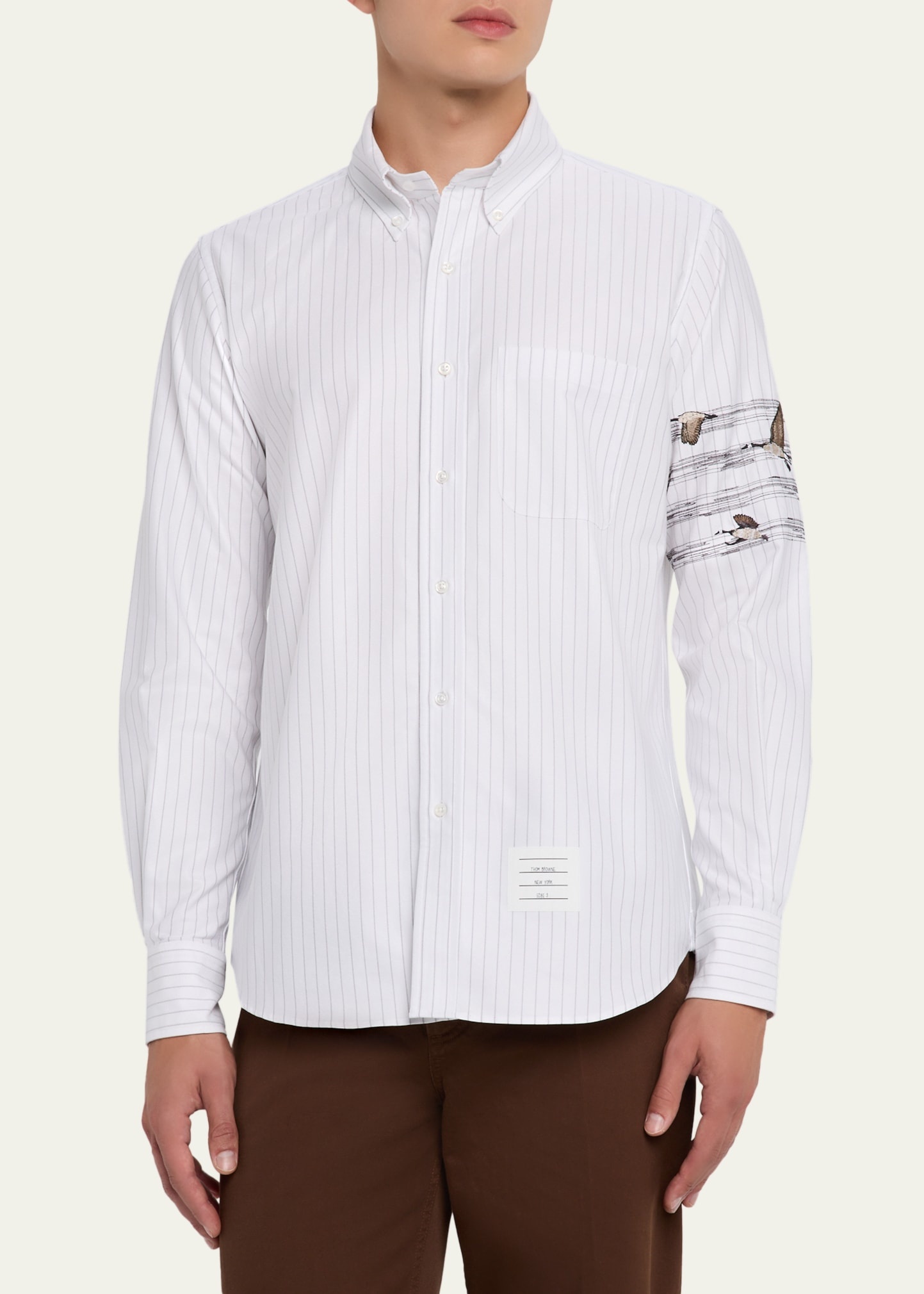 Men's 4-Bar Pinstripe Oxford Sport Shirt - 4