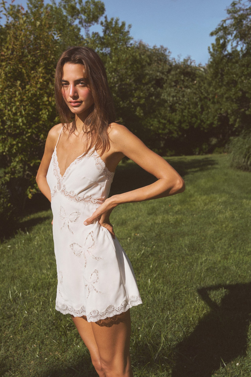 Cori Crepe Lace Bow Mini Dress 4
