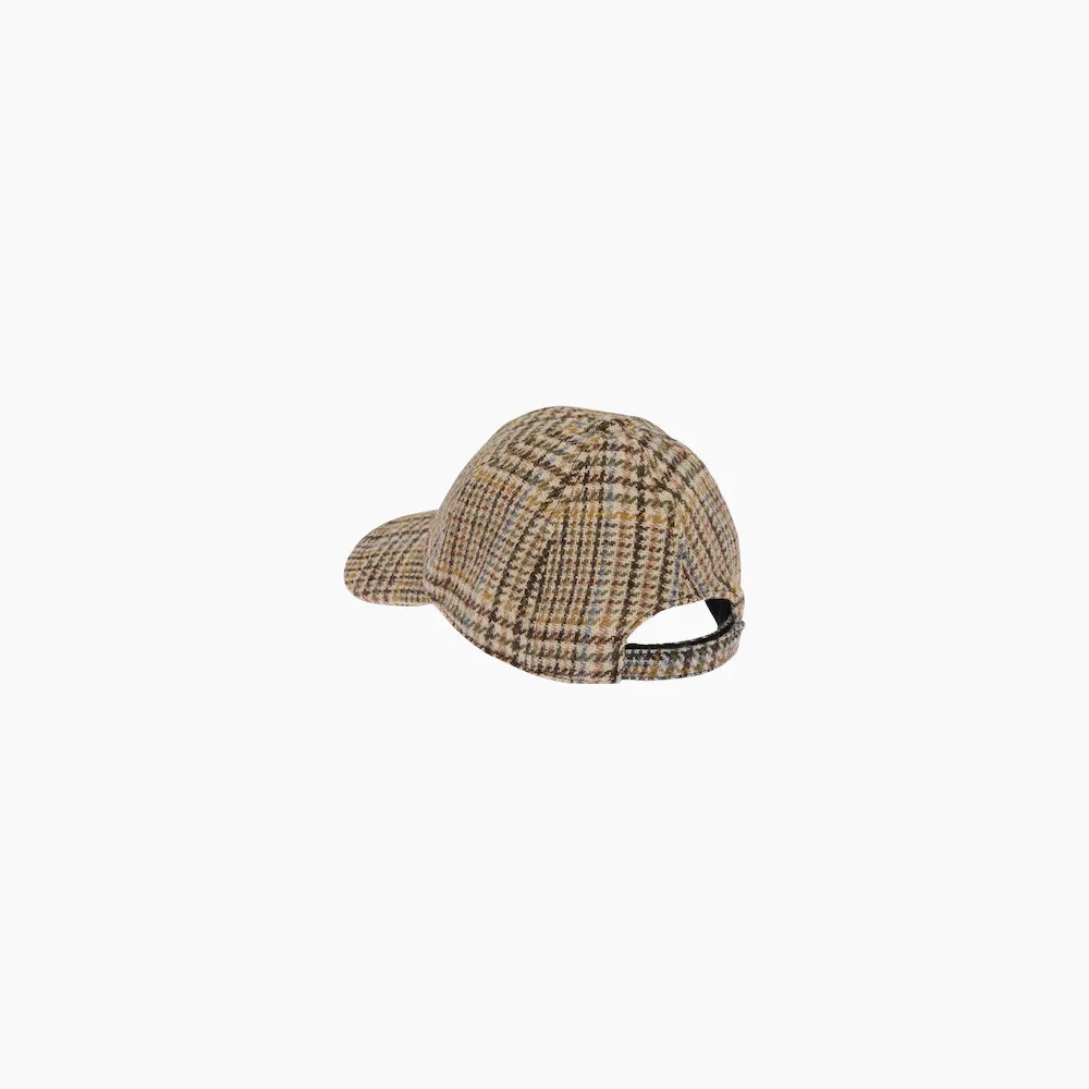 Plaid Shetland wool baseball cap - 3