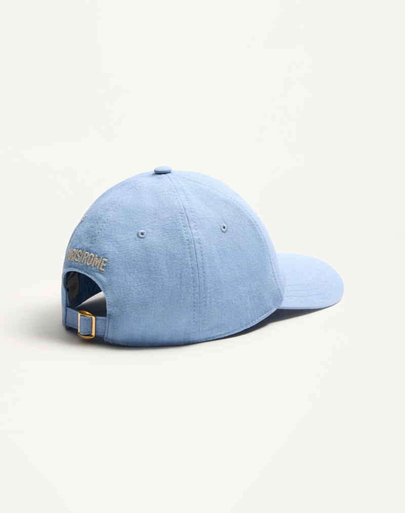 CHEZ VALENTINO DENIM BASEBALL CAP WITH EMBROIDERY 4