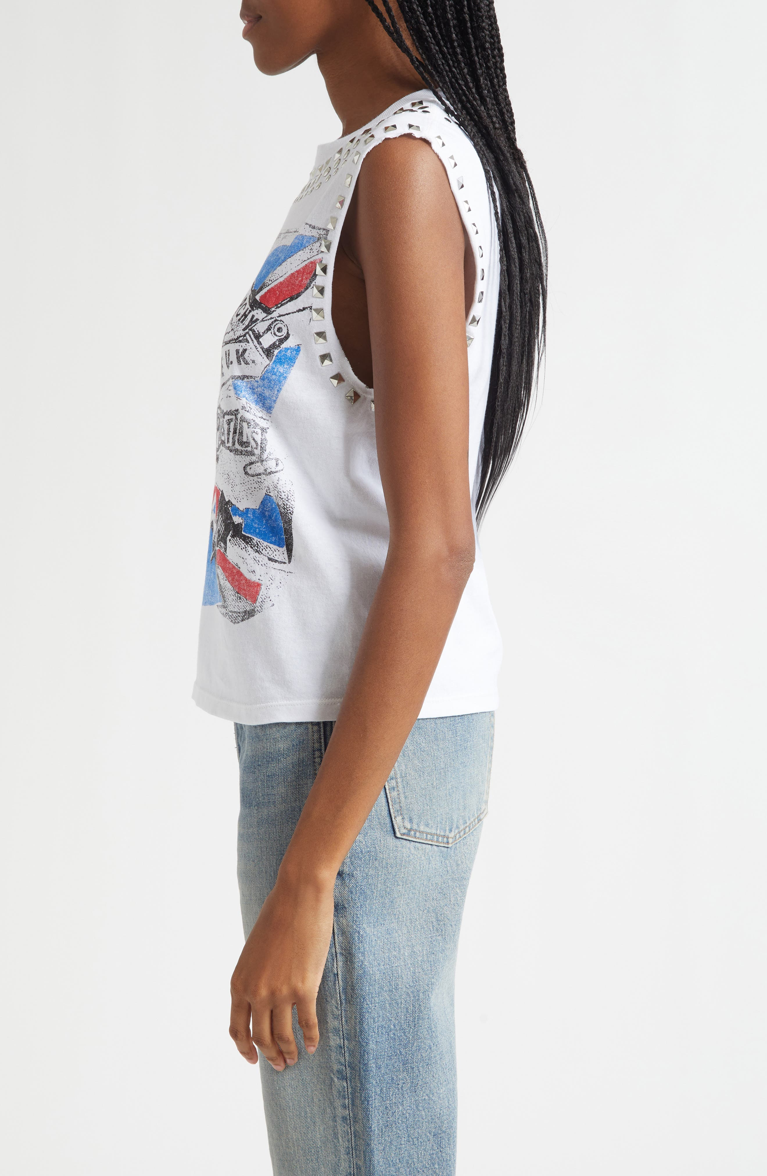 Alice + Olivia Micah Embellished Muscle Tank in Sex Pistols at Nordstrom - 3