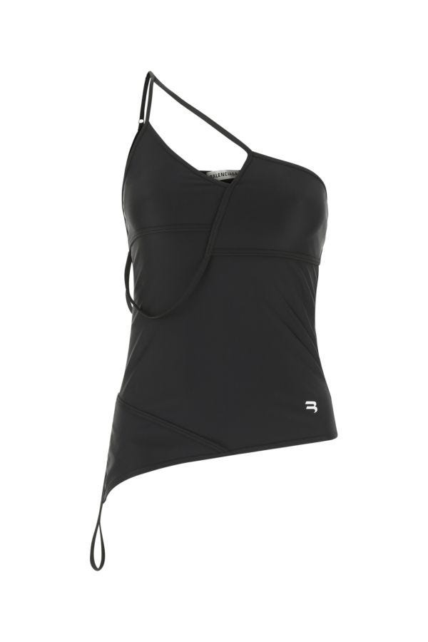 Balenciaga Woman Black Stretch Nylon Top - 1