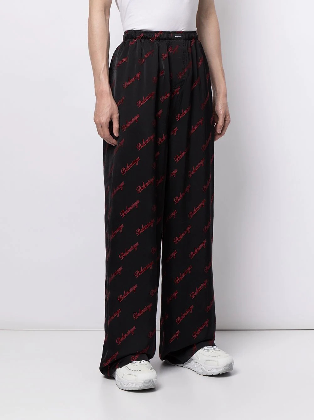 logo-print relaxed trousers - 3