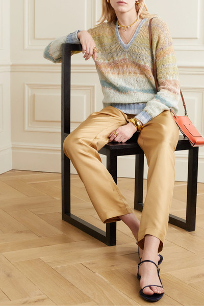 Etro Striped open-knit wool-blend sweater outlook