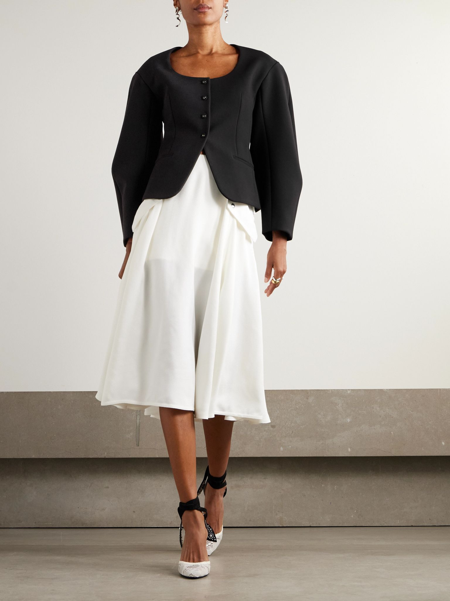 Ovalo crepe jacket Black - 2