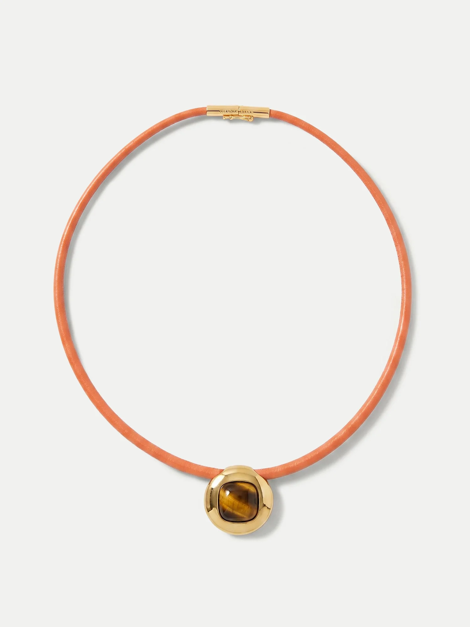 TIGER’S EYE LEATHER CORD NECKLACE - 1