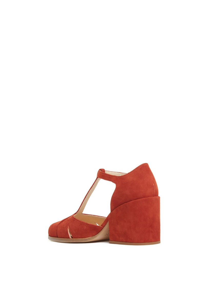 GABRIELA HEARST Hawes T-Strap Heel in Rust Suede outlook