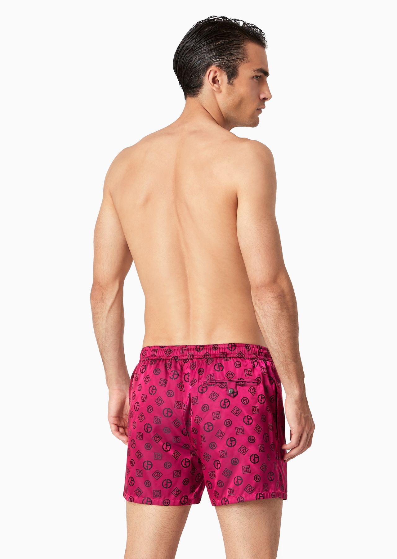 Swim trunks with an all-over logo jacquard - 3