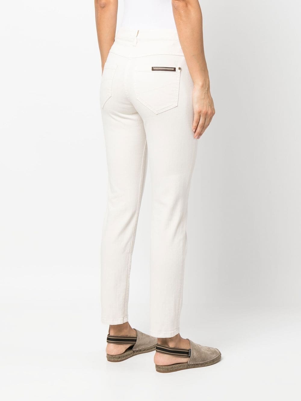 logo-patch straight-leg trousers - 4