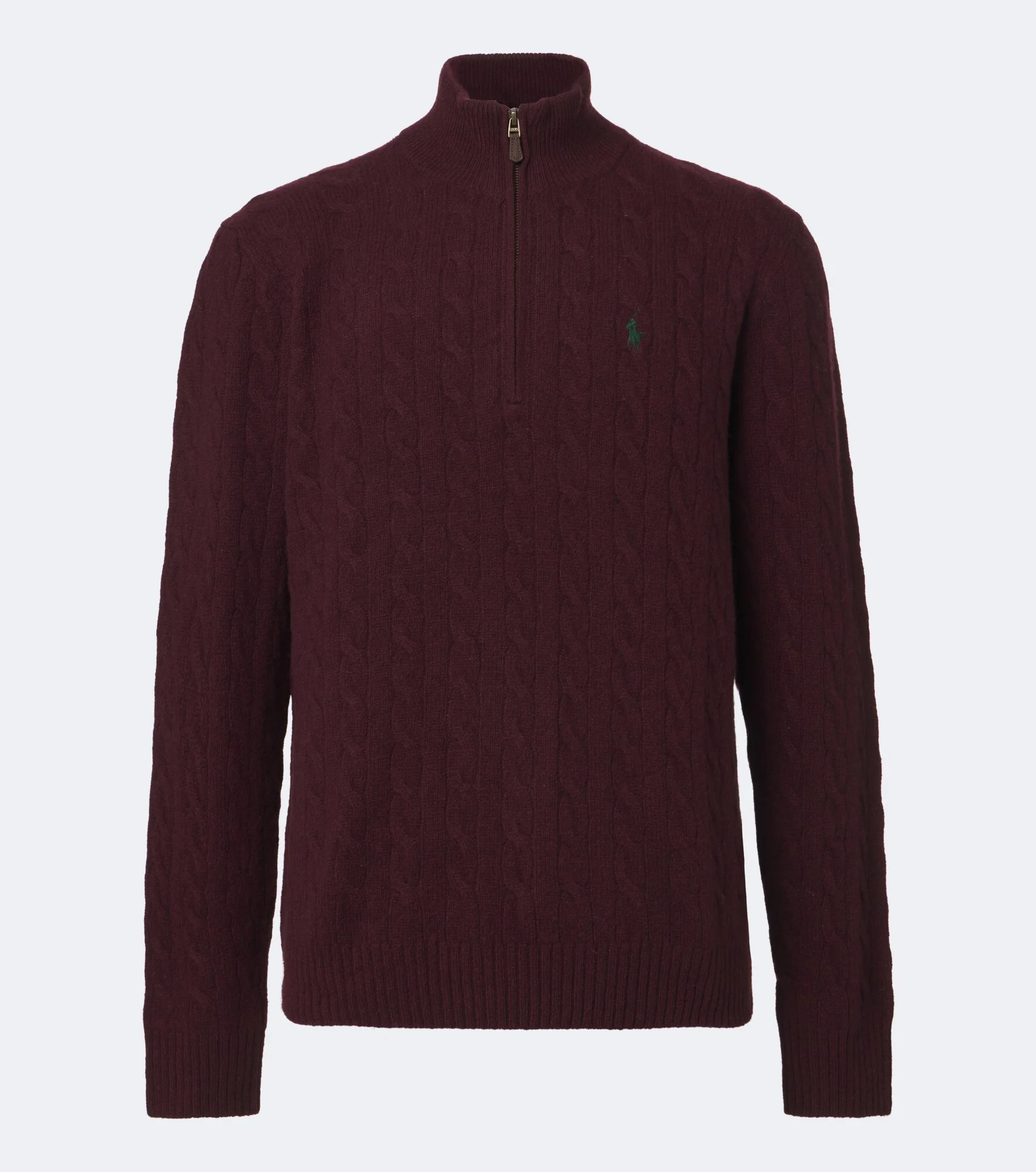 Cable-knit wool and cashmere half-zip sweater - 1