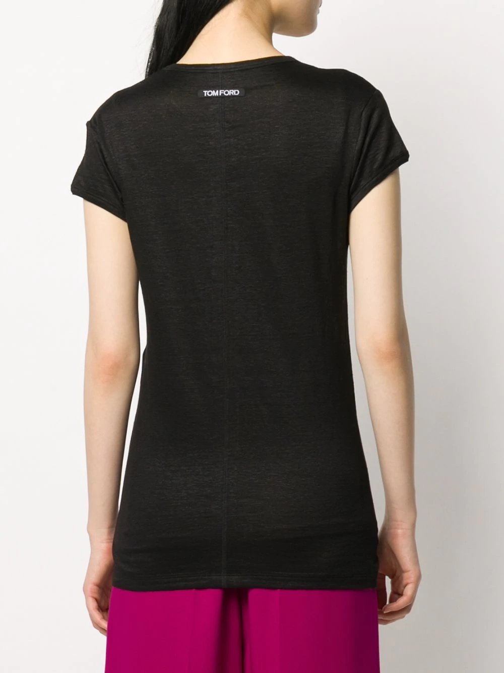 crew neck sheer T-shirt - 4