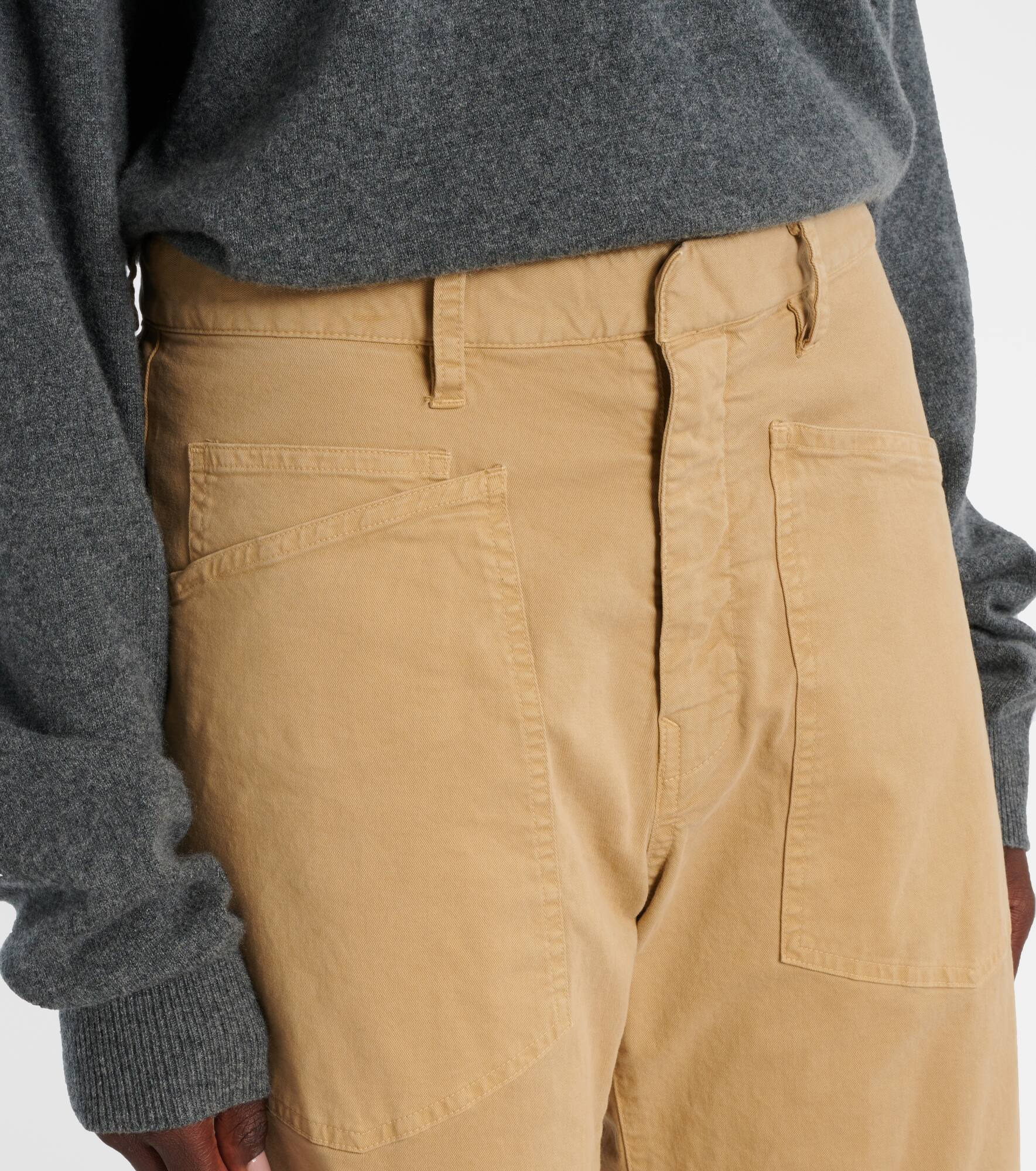 Shon barrel-leg cotton chino pants - 4