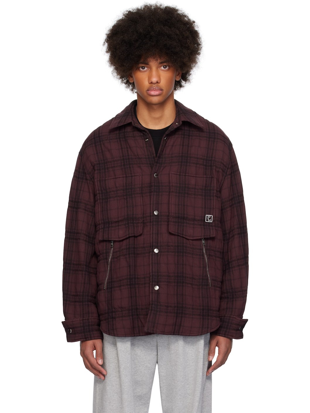 Burgundy Padded Check Shirt - 1