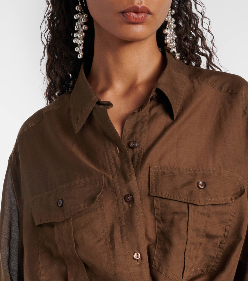 Nath cropped cotton-blend shirt 4