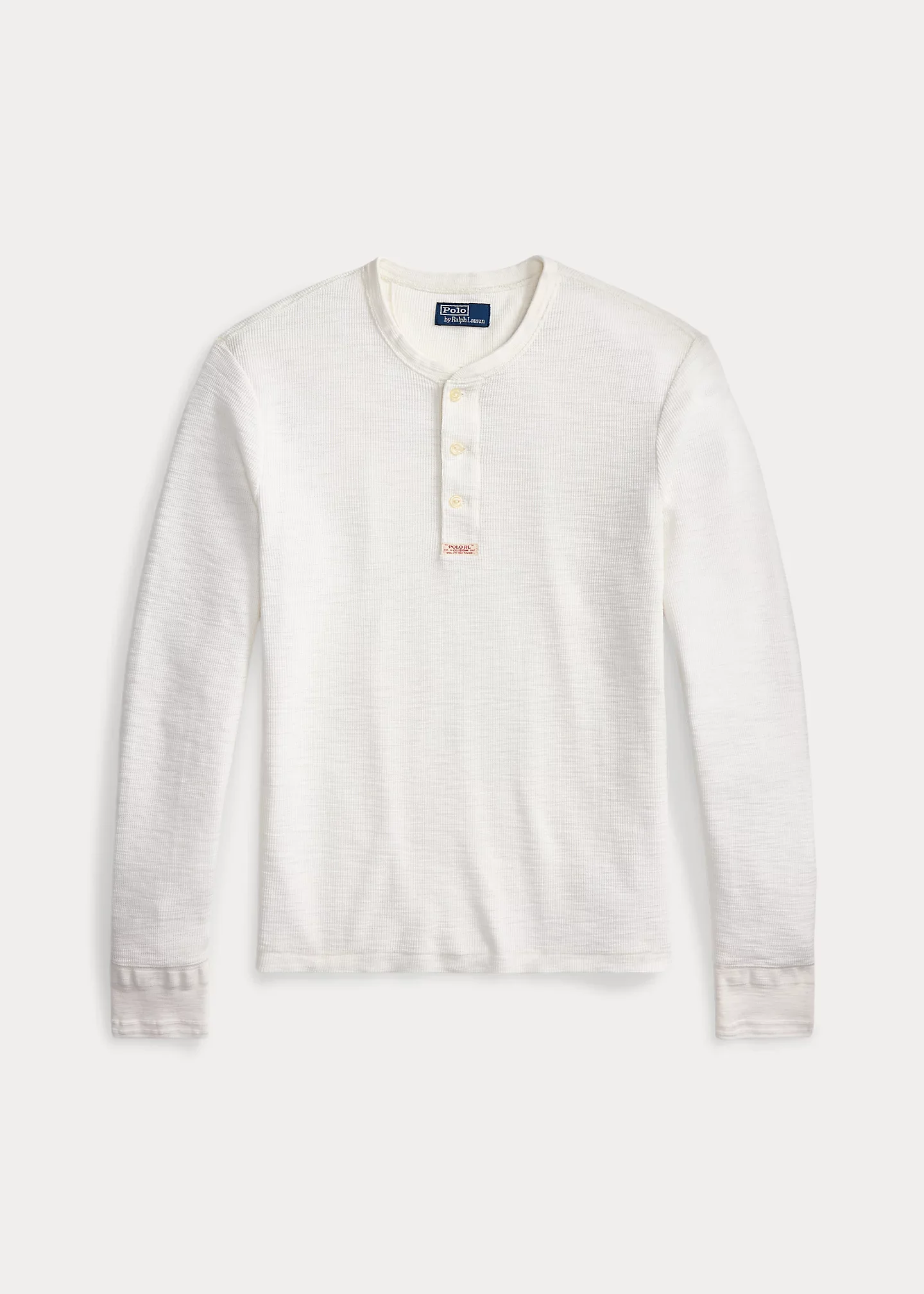 Waffle-Knit Henley Shirt - 1