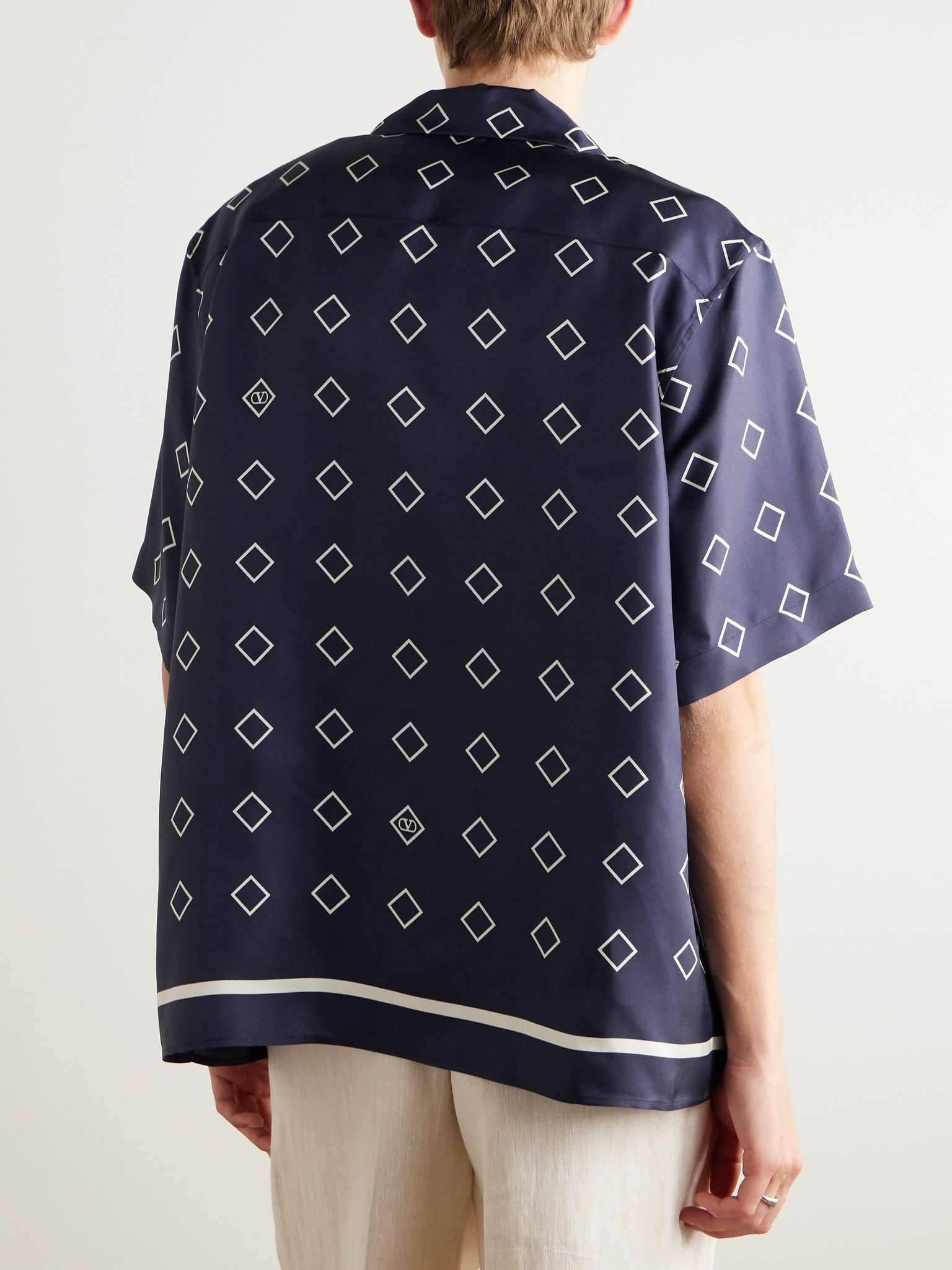 Camp-Collar Printed Silk-Twill Shirt - 3