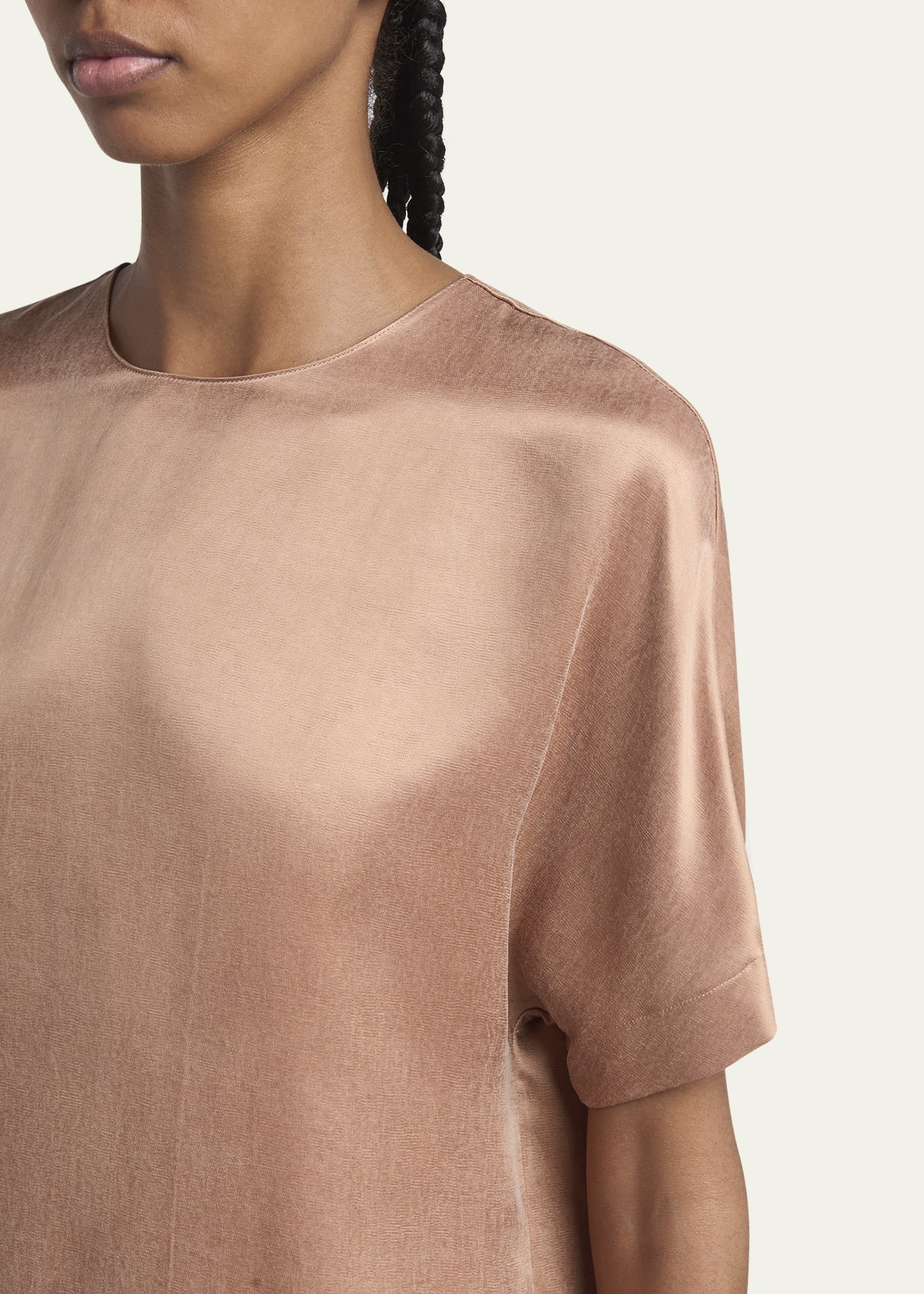 Short Sleeve Viscose-Blend Top - 5