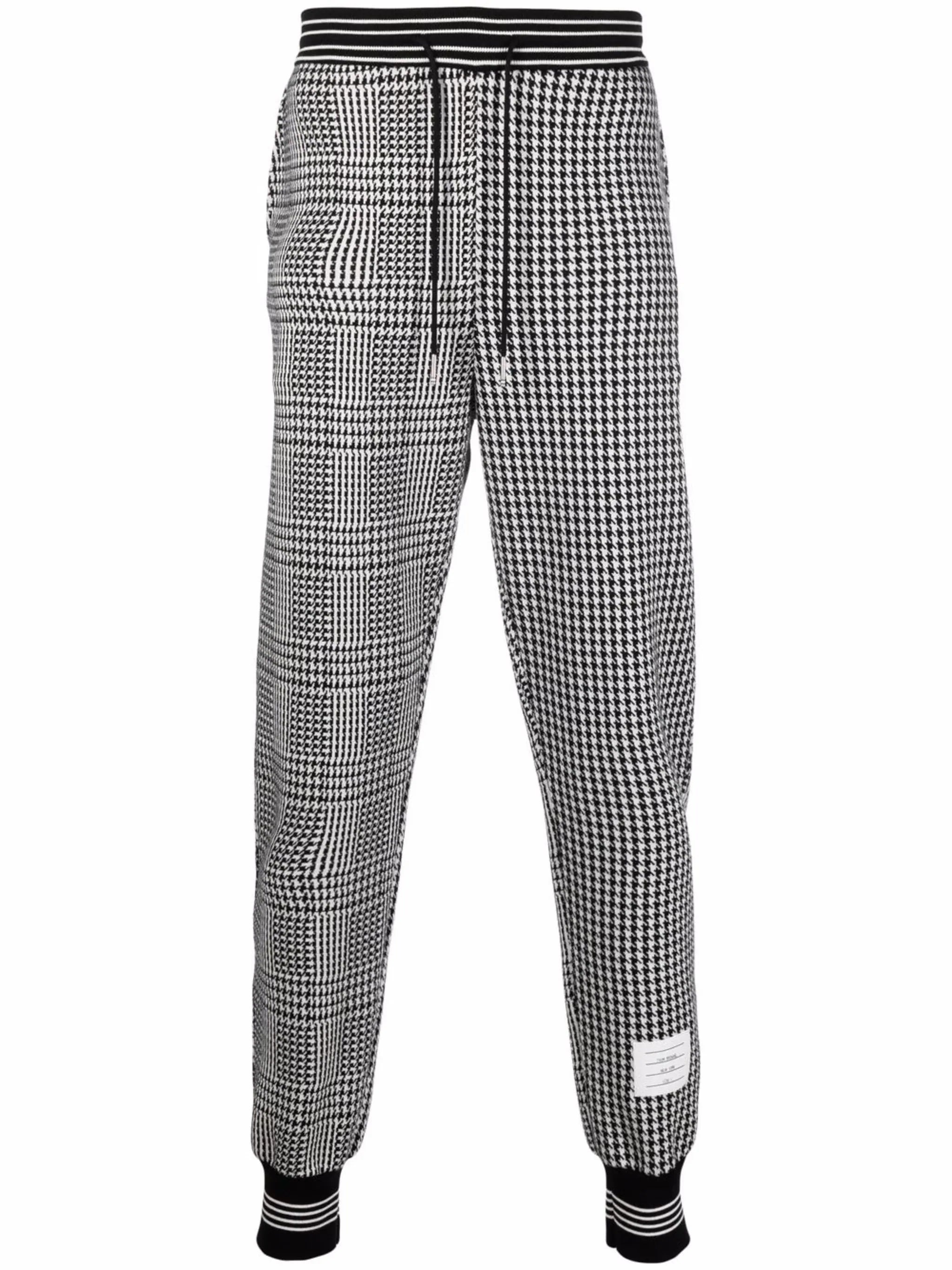 THOM BROWNE Men Houndstooth Cotton Sweatpants - 7