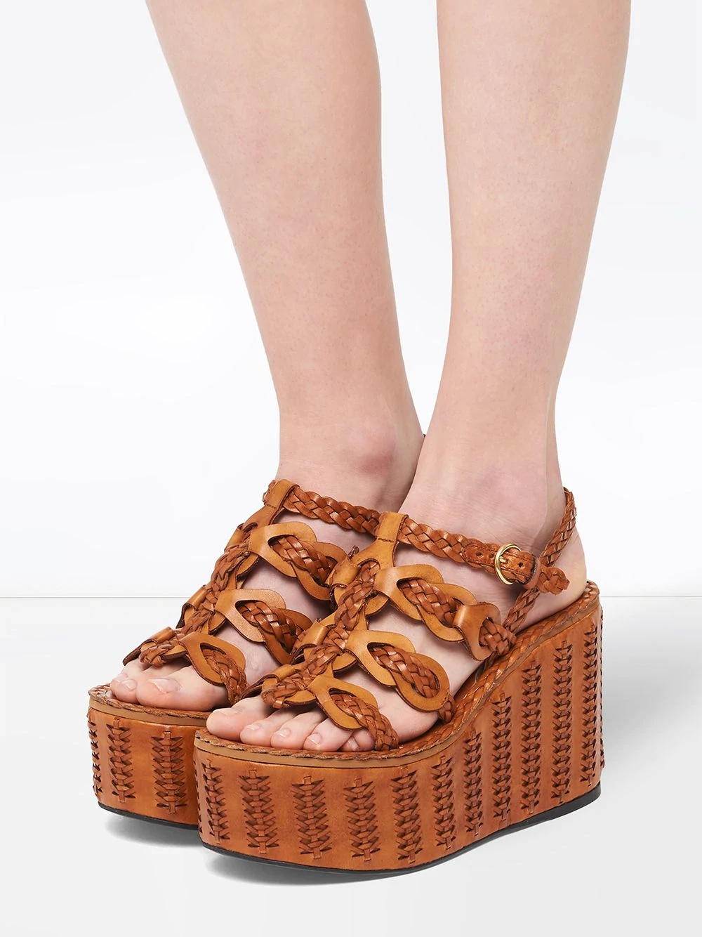 braided wedge sandals - 5