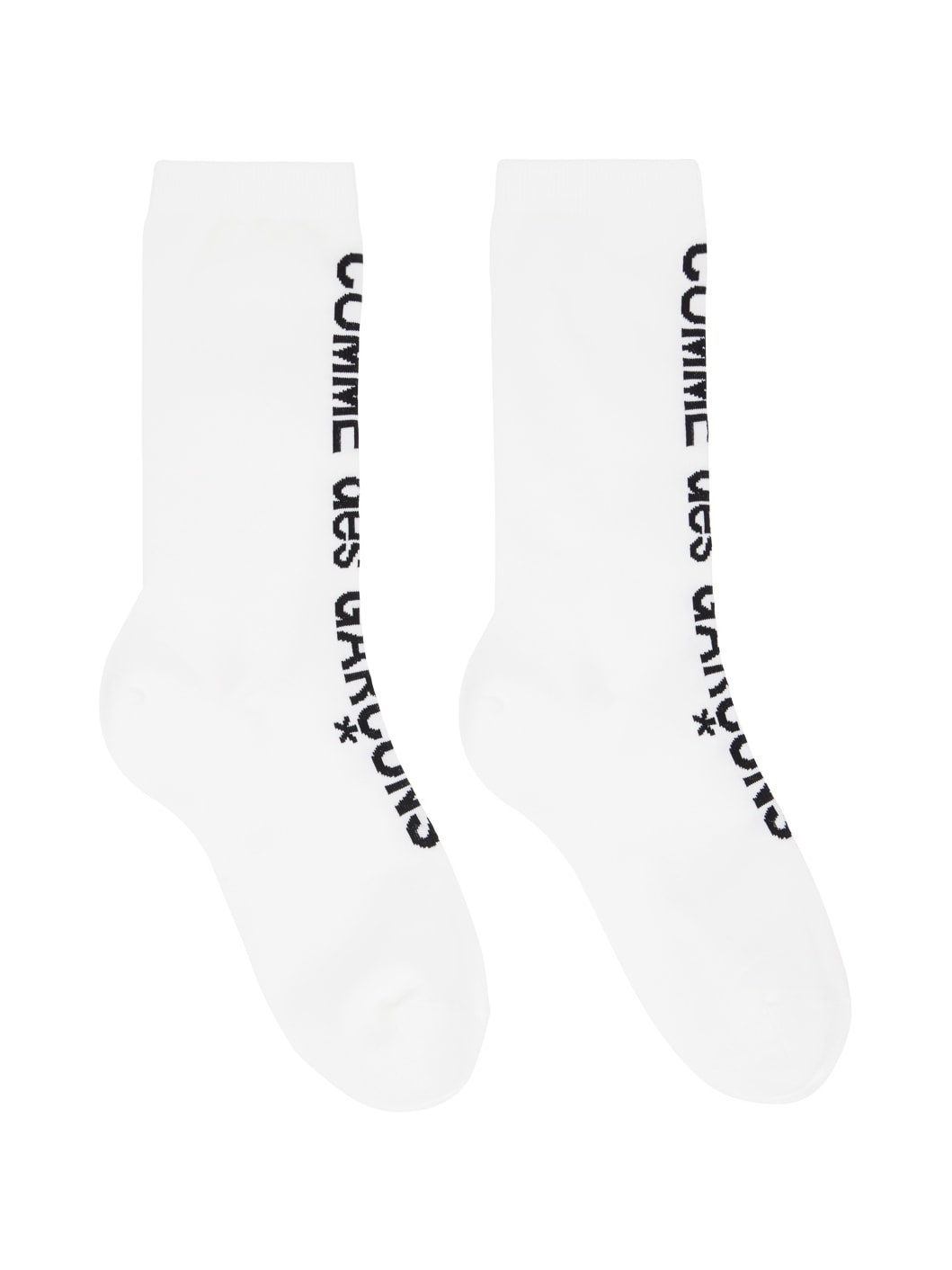 White Ribbed Socks - 1
