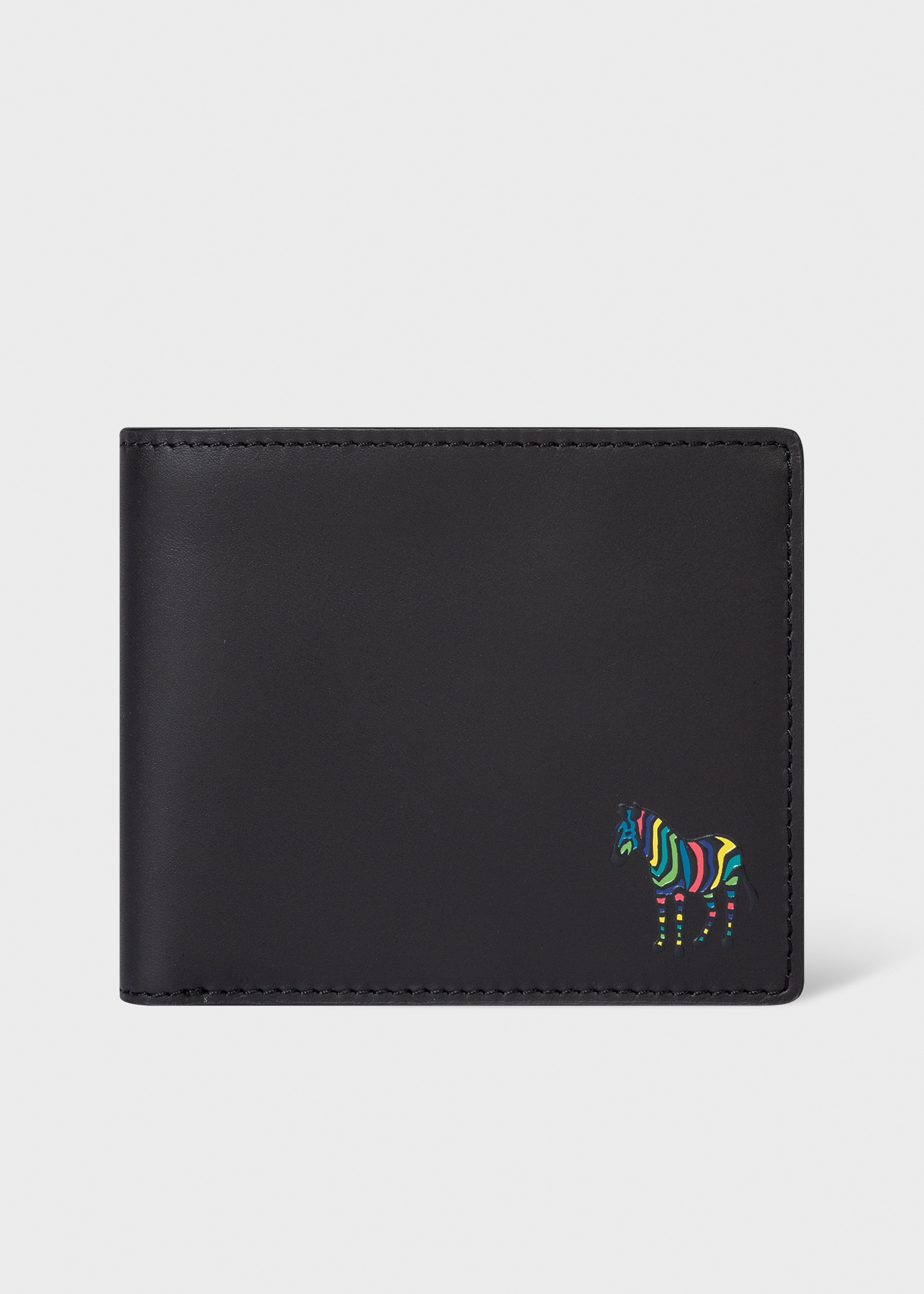 Black 'Zebra' Leather Billfold And Coin Wallet - 1