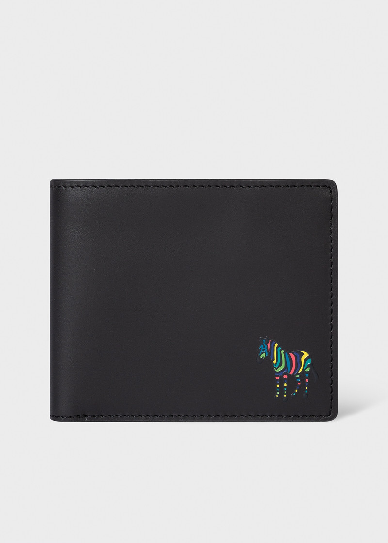 Black 'Zebra' Leather Billfold And Coin Wallet 1