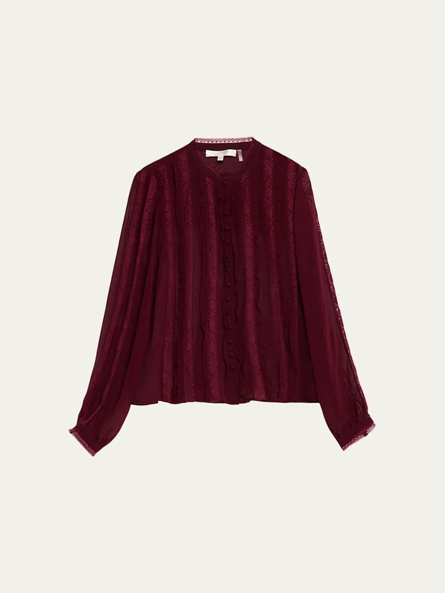 Alvynne Sheer Lace Blouse - 1