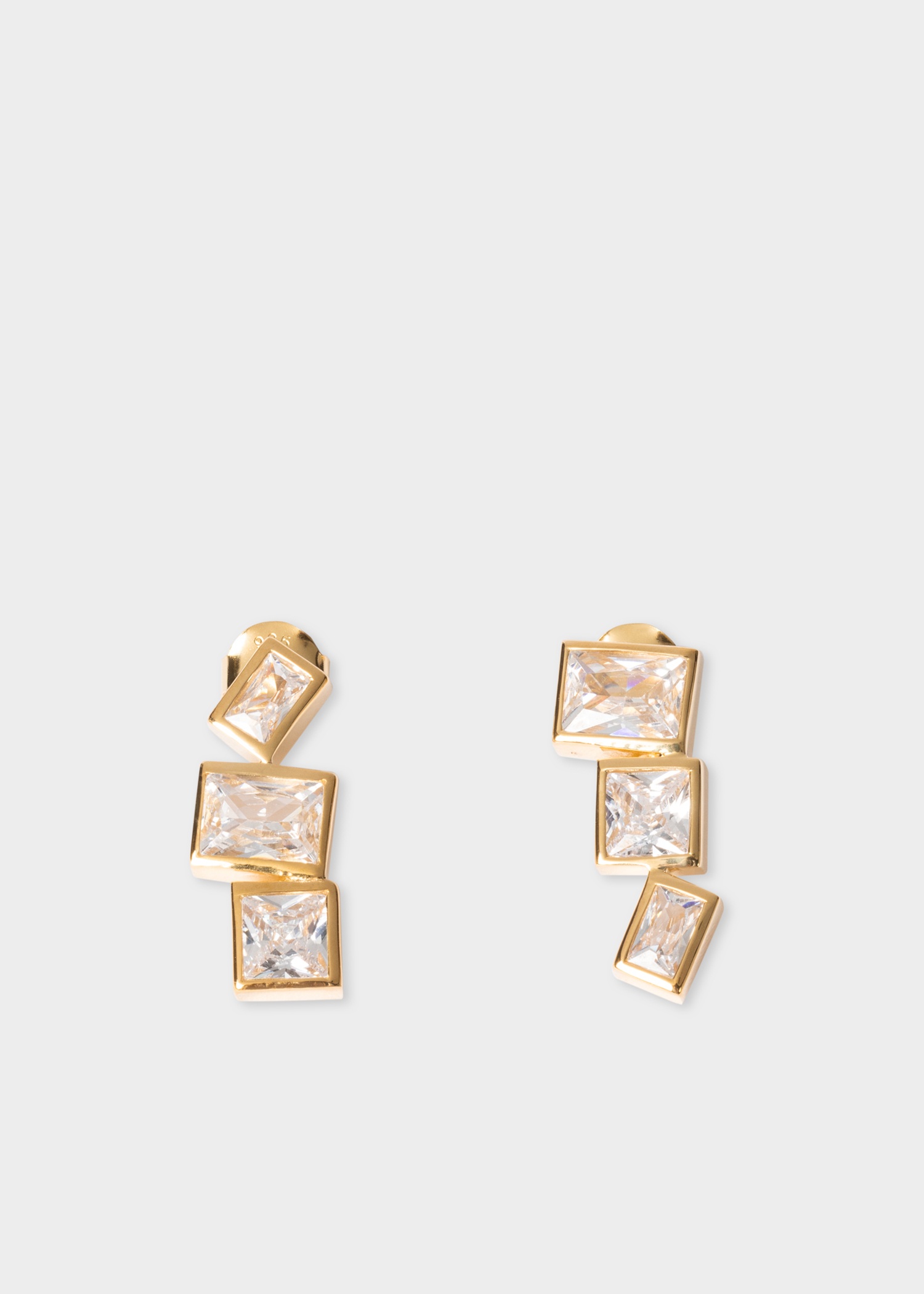 Cubic Zirconia & Gold Drop Earrings by Completedworks - 1