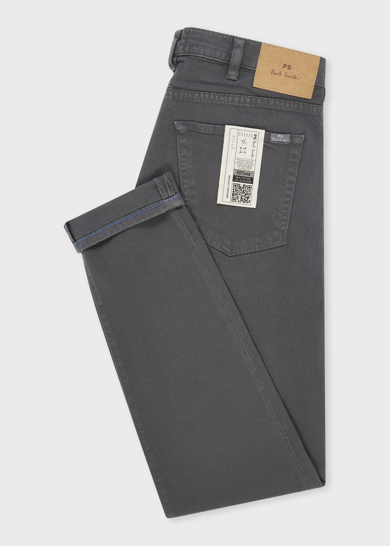 Paul Smith Tapered-Fit Grey Garment-Dyed Organic Cotton-Stretch Jeans outlook