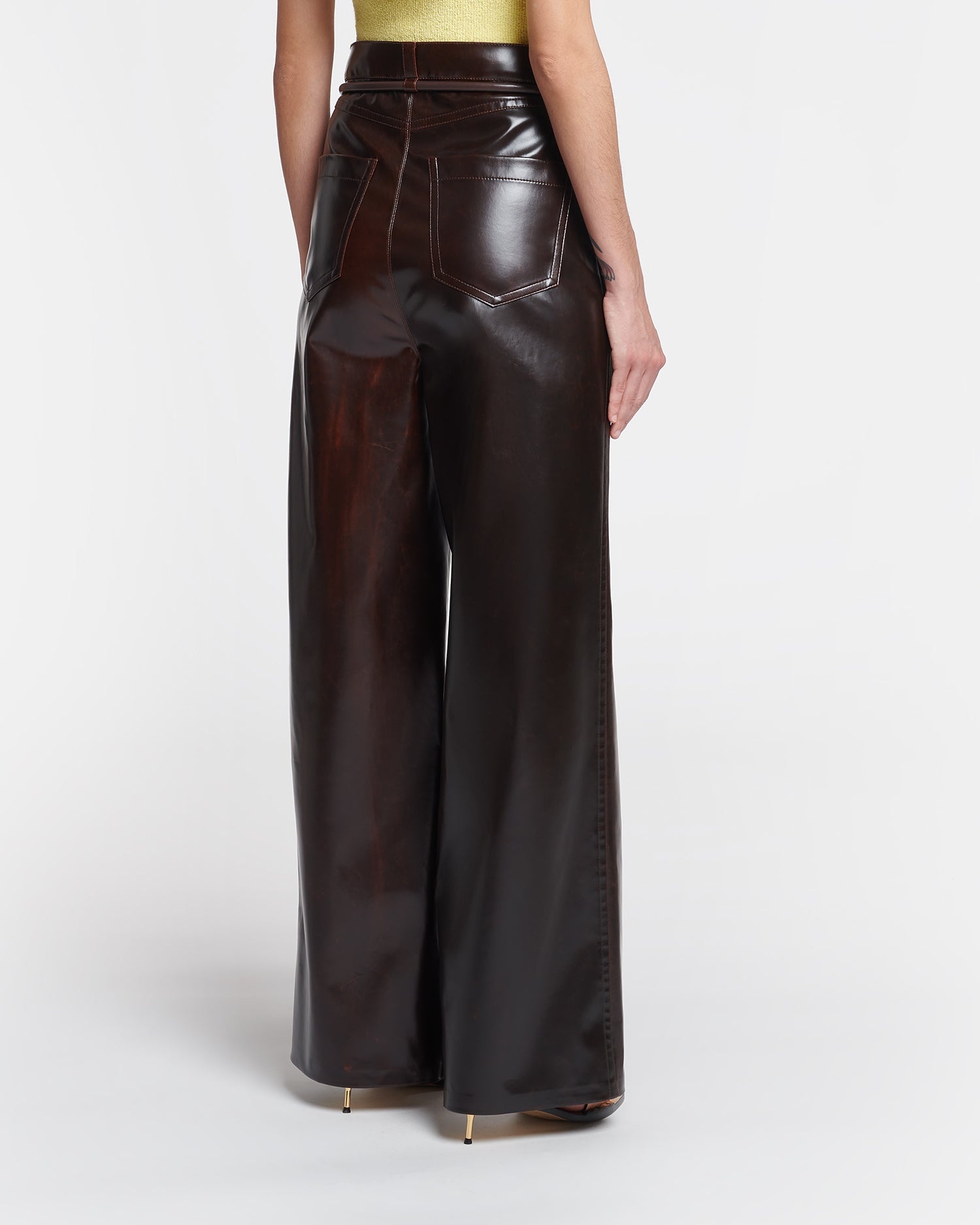 Belted Alt Vintage Leather Pants - 4