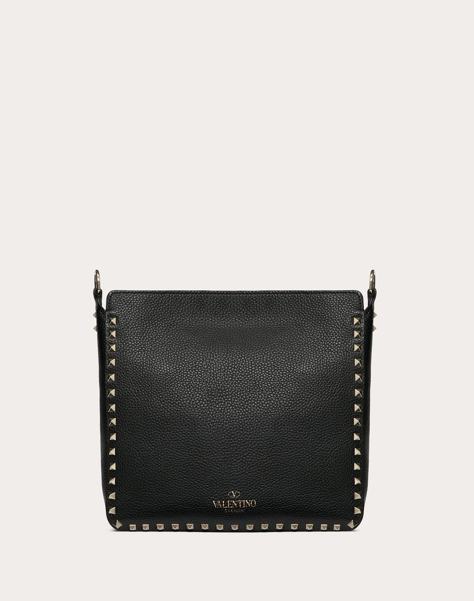 Small Rockstud Grainy Leather Hobo Bag - 3