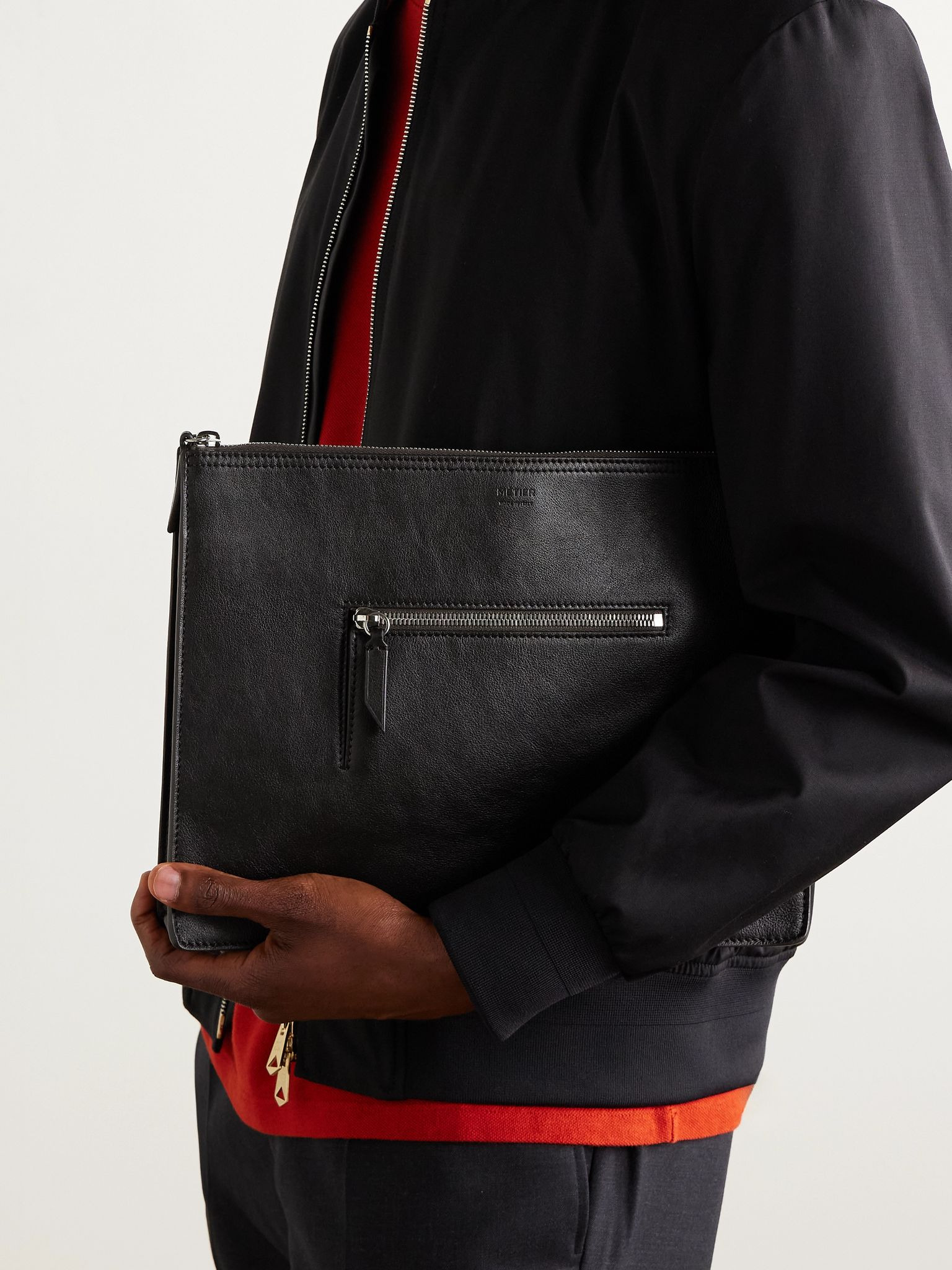 Full-Grain Leather Document Holder Black - 2