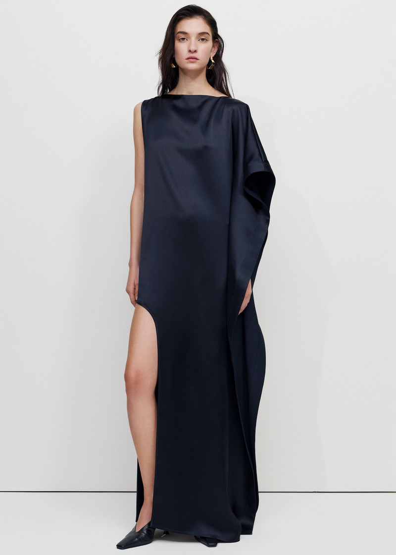 Bevza Asymmetric Maxi Dress - Dark Ink Navy 6